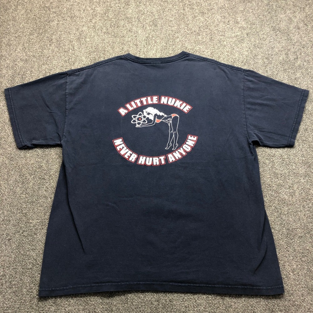 Gildan Mens Point Beach Nuclear Plant 2011 Pocket T-Shirt Navy Blue XL